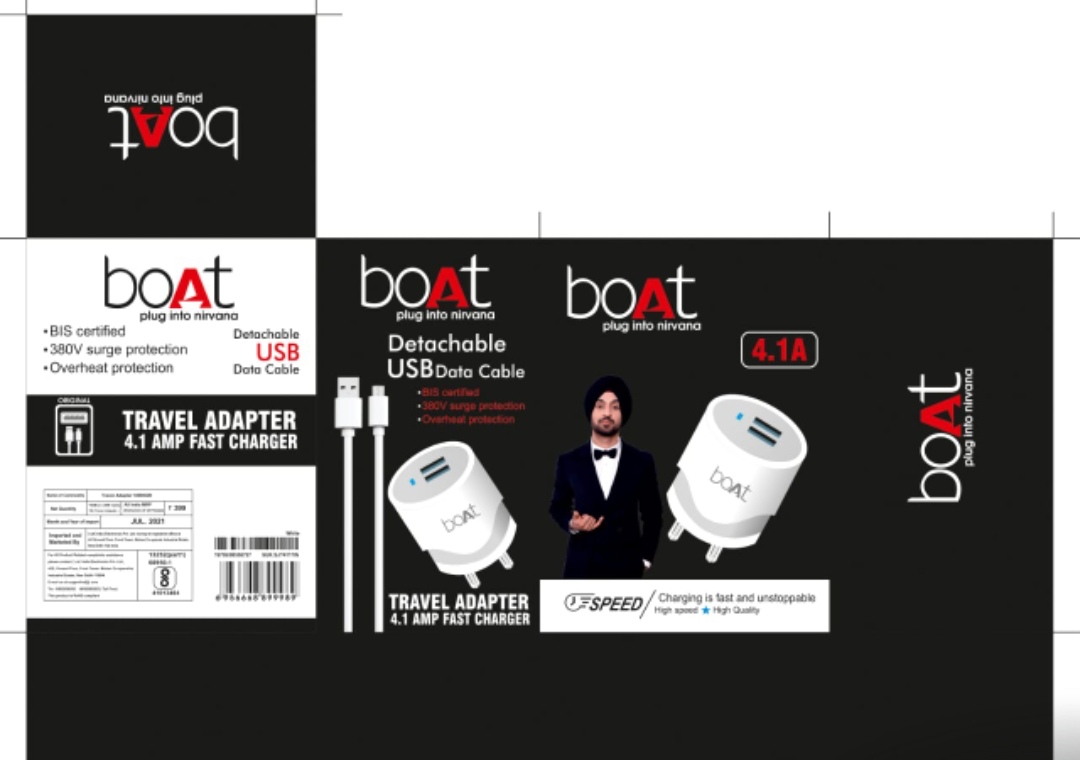 Boat Brand Dual port 4.1 Amp fast charger with warranty