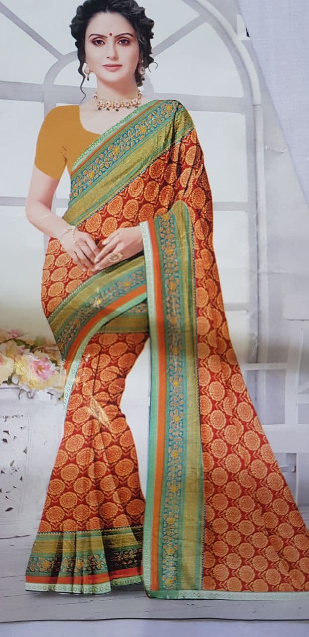 Women's Sana Silk,Maroon Saree With Blouse Piece