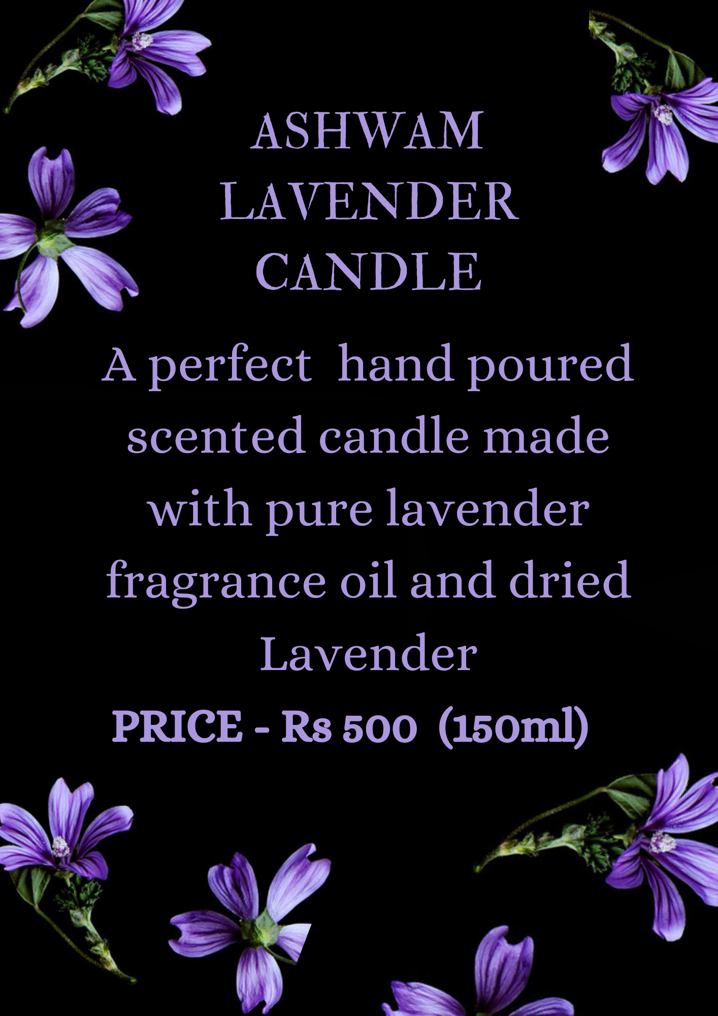 Ashwam Lavender candles 