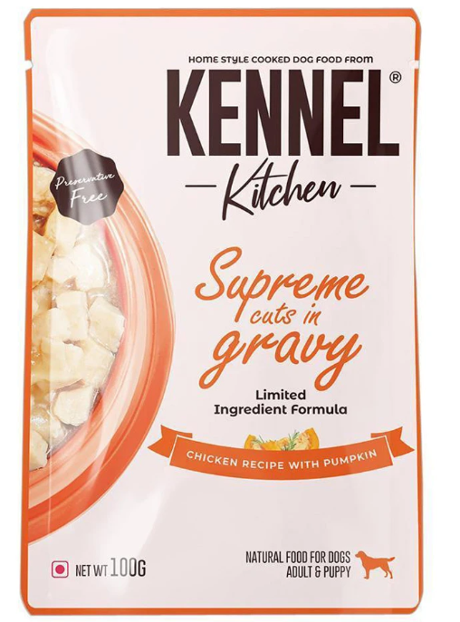 Kennel Kitchen Chicken with Pumpkin Supreme Cuts In Gravy Wet Dog Food - 100 g
