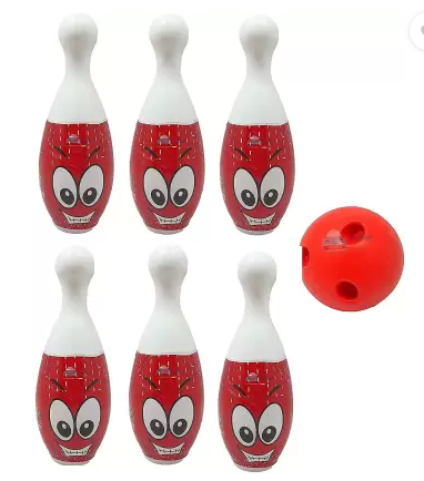 Braintastic KIPA Made in India Bowling Set 6 pins 2 Balls Large Bowling Toy for Kids Bowling Set