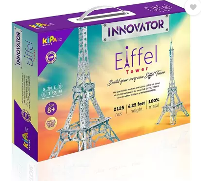 Braintastic Eiffel Tower DIY Educational Learning STEM Building Construction Toys for Kids  (Silver)