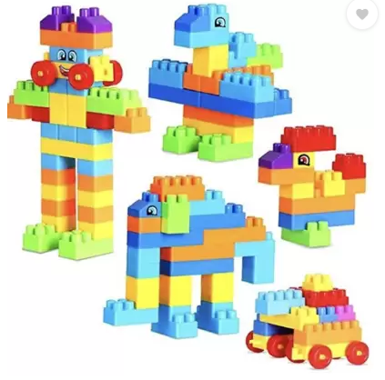 kipa Made in India Multi Coloured Educational Play and Learn Plastic Building Block Set Pipes Puzzle Set - Blocks for Kids ( 56 Pieces ) - Blocks Toys and Games for Children With Smart Carry Bagpack  (56 Pieces)
