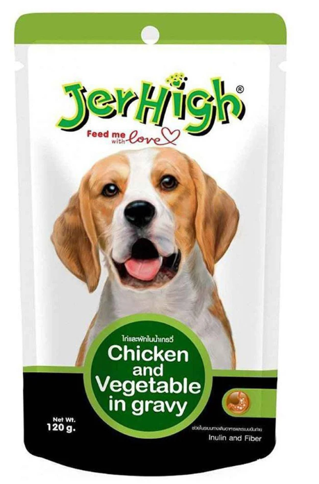 JerHigh Chicken & Vegetable in Gravy Wet Dog Food - 120 g