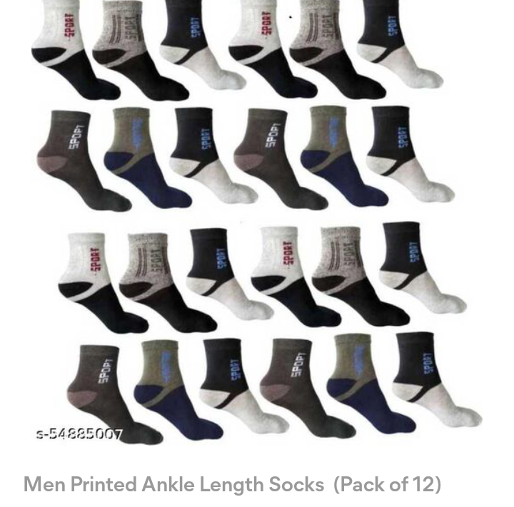 Ankle length socks pack of 12