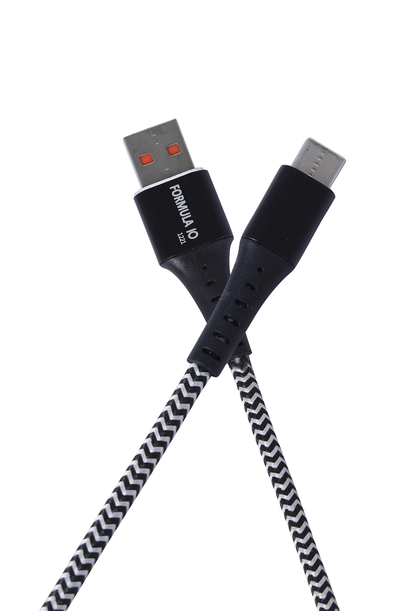 FormulaIO Dynamo Nylon Braided 4A Fast Charging Cable (5V/4A) and Data Sync Fast Charge Type C Cable for OnePlus 7, 6T,6,5,5T, 3T, 3 (Nylon Dash 3FT, Grey)
