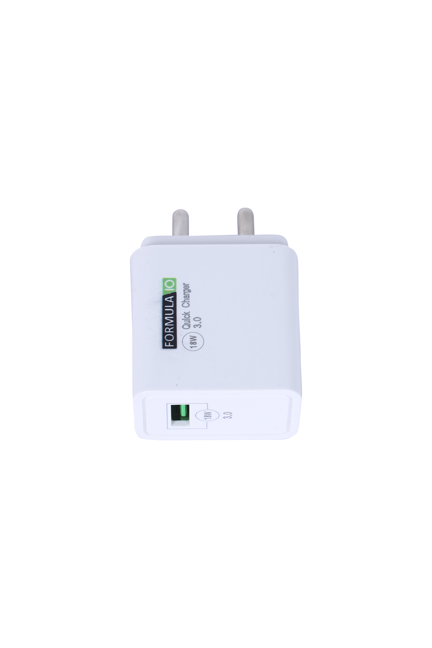 FormulaIO 18W USB Smart Charger, Made in India, Fast Charging Power Adaptor with Type C Cable for All iOS & Android Devices - (White)
