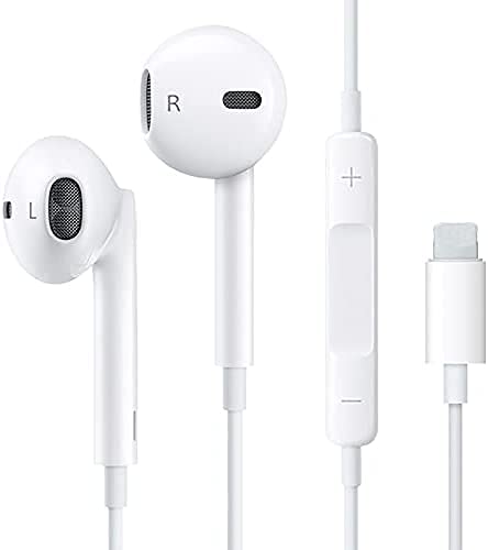 FormulaIO Lightning Wired In Ear Earphones with mic for Calling and Music Compatible with iPhone 6/7/8/X/11/12-6 Plus/7 Plus/8 Plus/XR/XR Max/11 Pro/11 Pro Max/12 Pro/12 Pro Max (Improved Base)(Lighting)