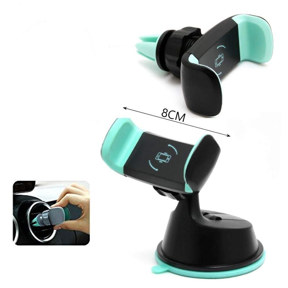 3 in 1 Mini Air Vent Car Holder/GPS Mobile Holder for Windshield/Dashboard, Ac Vent 360 Rotating for All Smart Phones.- (Multicolored)