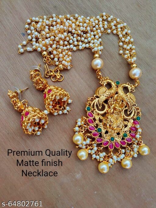 Pearls haram with Lakshmi pendent 