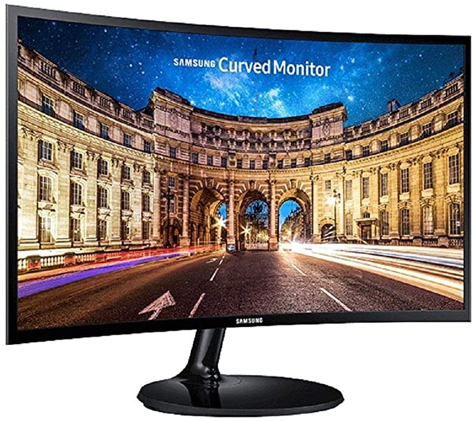 Samsung 59.8 cm (23.5 inch) Curved LED Backlit Computer Monitor - Full HD, VA Panel with VGA, HDMI, Audio Ports - LC24F390FHWXXL (Black)