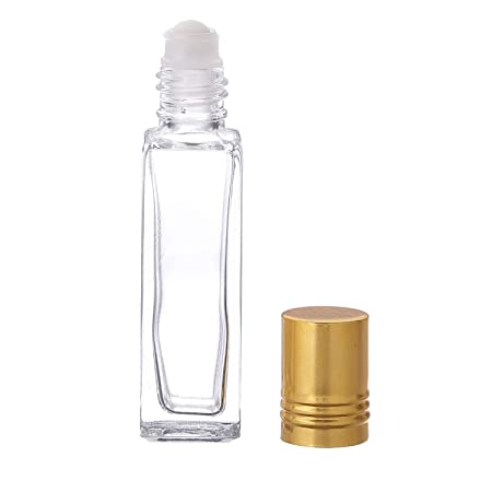 Hunky Dory 8ml oil Empty Reusable Roll on Glass With Golden Cap Bottles For Costemic, Travelling Use(Pack of 1)