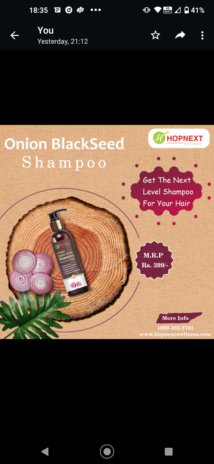 Onion Blackseed Shampoo.  200ML