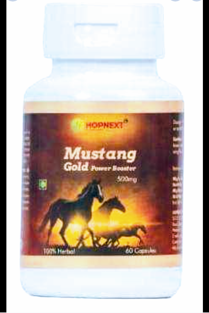 Mustang Gold 100% Herbal Capsules for Men and Women.  60 Capsules