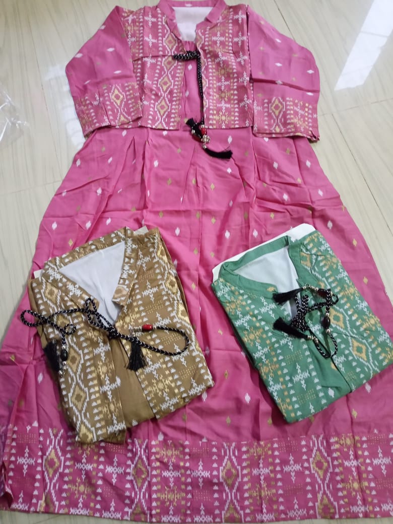 Jacket attached long gown