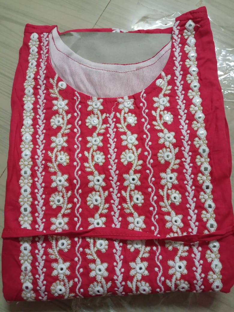 Full Chikankari Work Long Gown