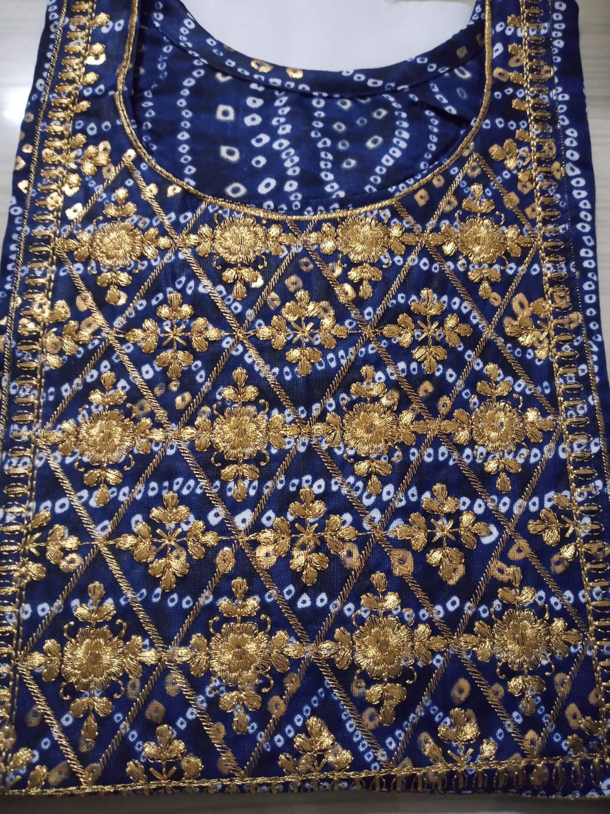 Bandhani Kurti Sequence Work