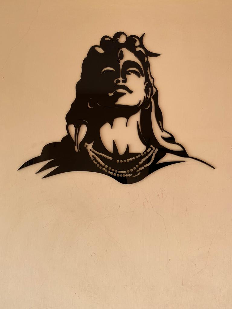Adiyogi Black acrylic wall mount 6 mm Acrylic art