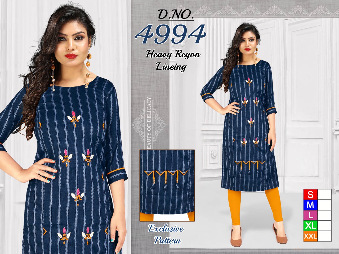 Blue handwork kurta 