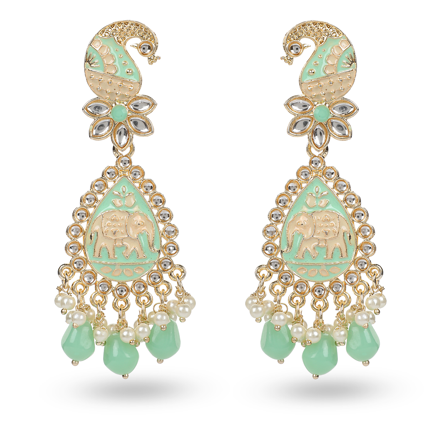 Light blue peacock Alloy Drops & Danglers