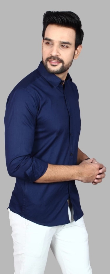 Nevy blue twill fabric shirts