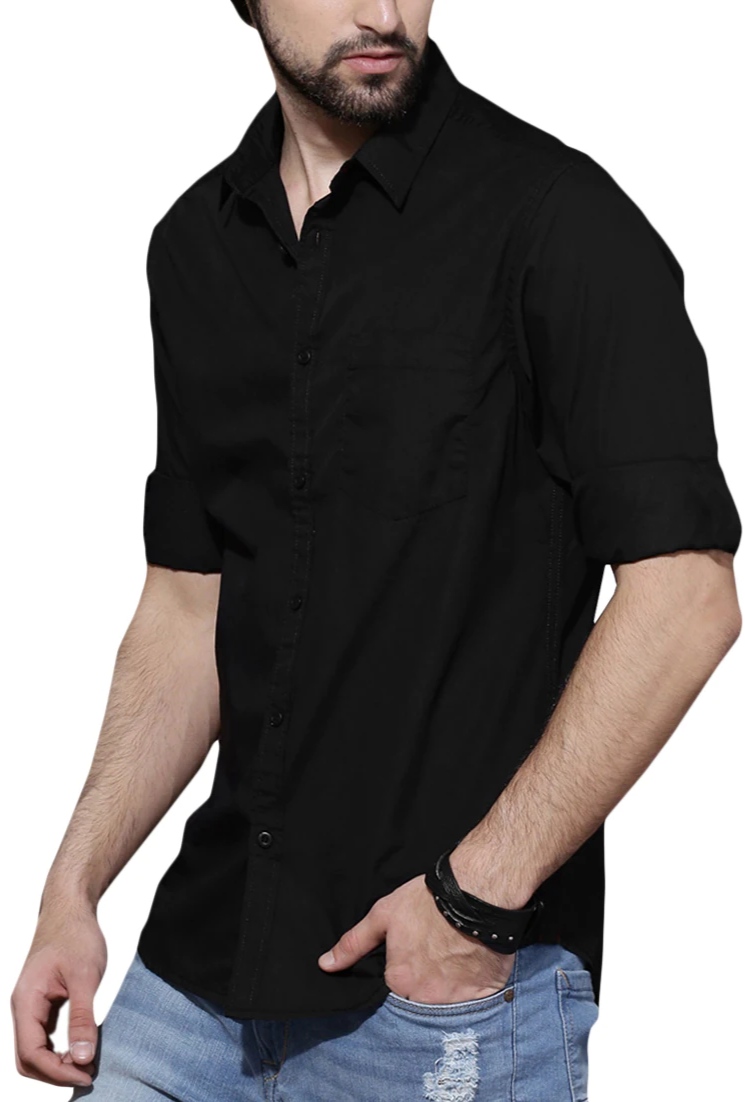 Twill fabric black shirts