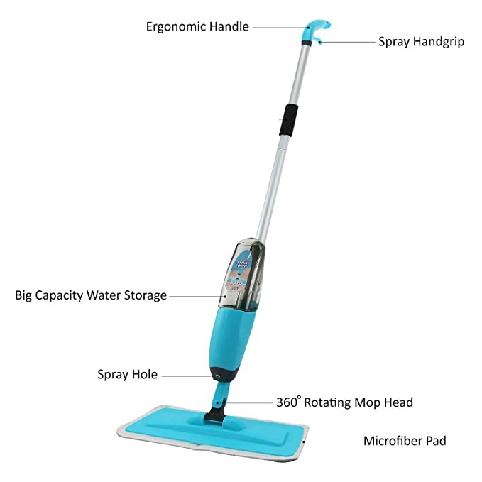 Healthy Spray Mop with Removable Washable Cleaning Pad and Integrated Water Spray Mechanism (Spray mop)