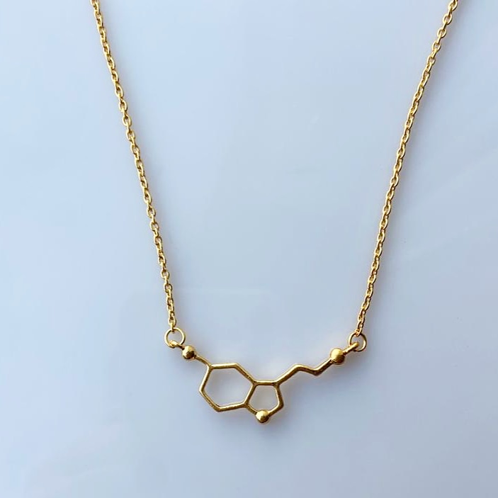 Gold serotonin necklace 