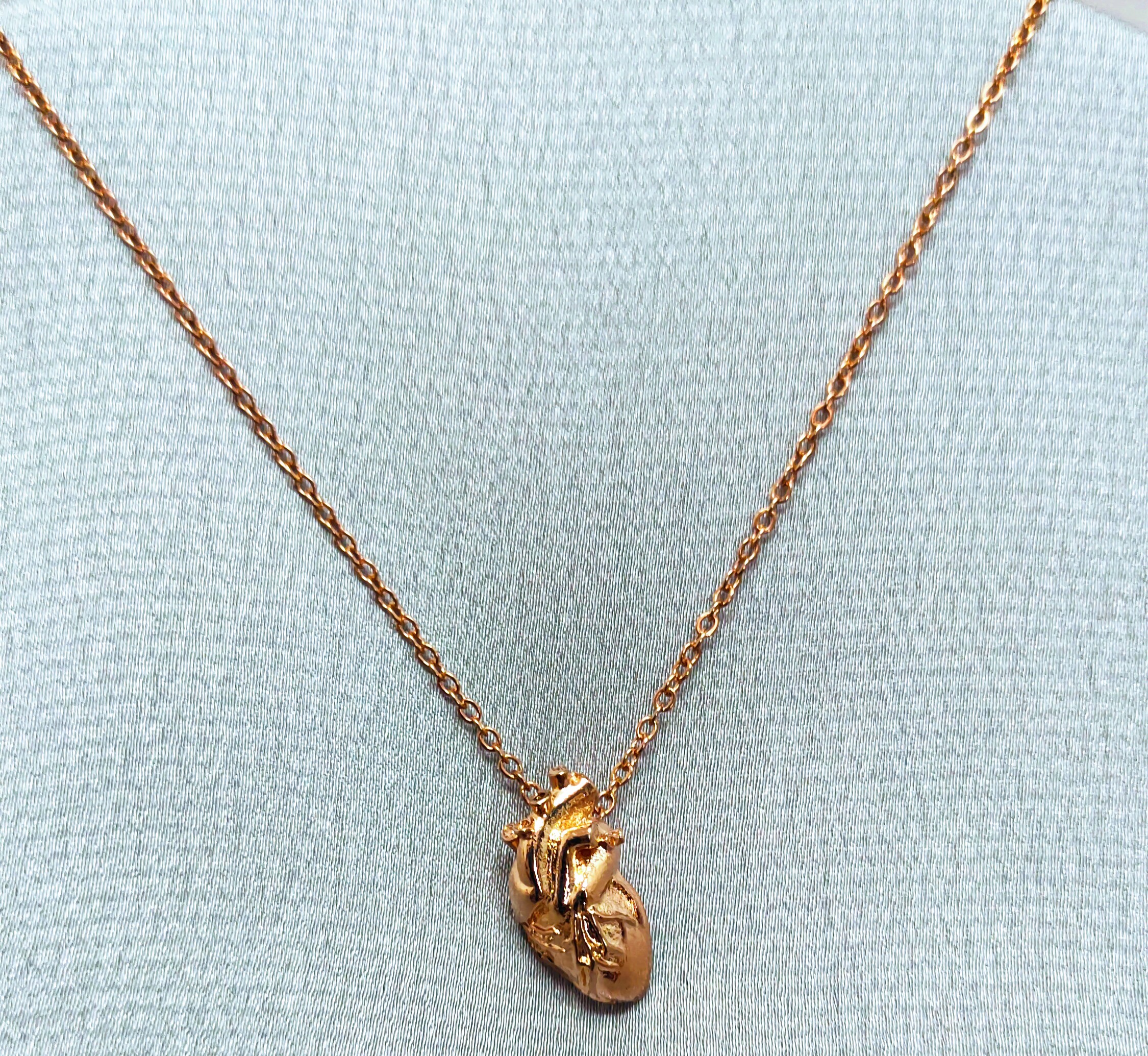 Rose gold anatomical heart 