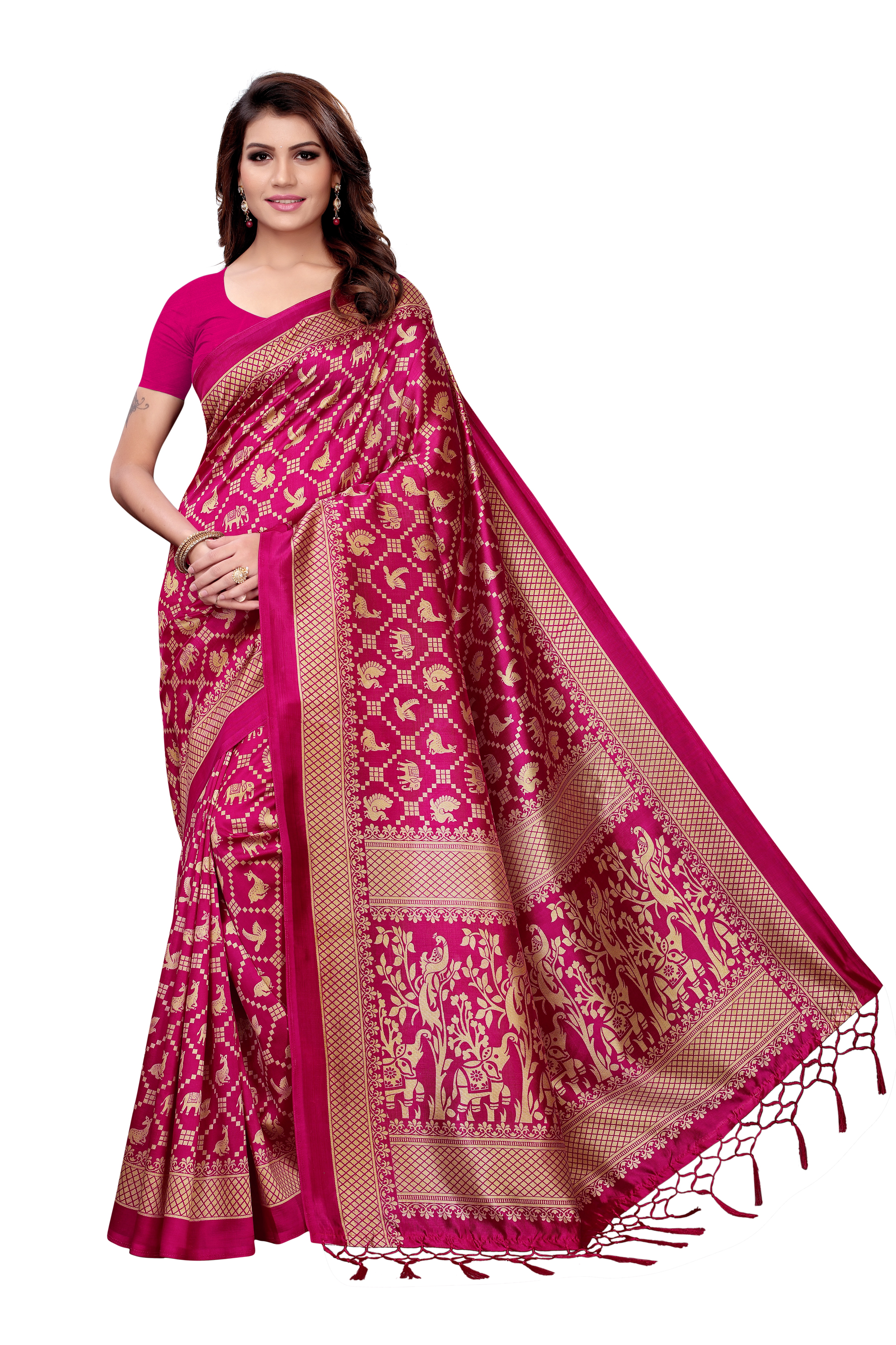 PINK ART SILK SAREE