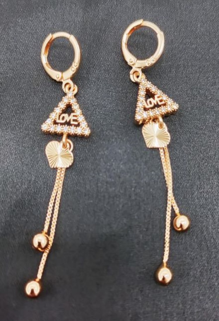 FASHIONABLE AMERICAN DIAMOND BALI DROPDOWN EARRINGS