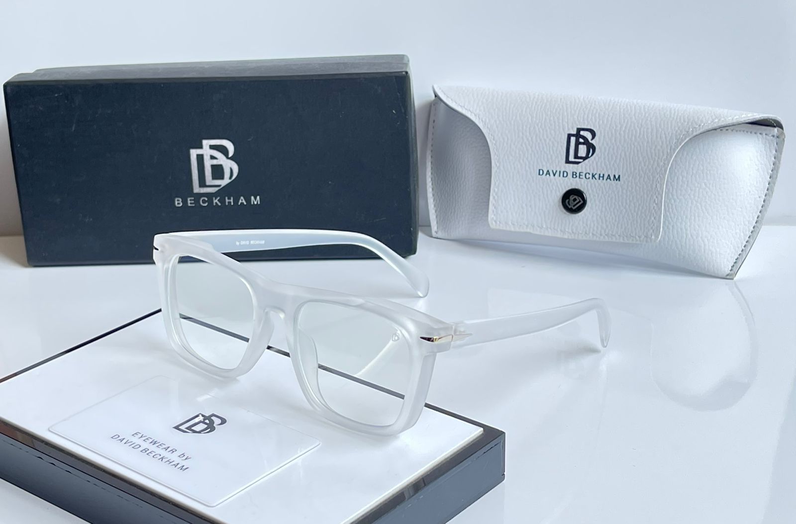 David Beckham transparent eyeglasses 
