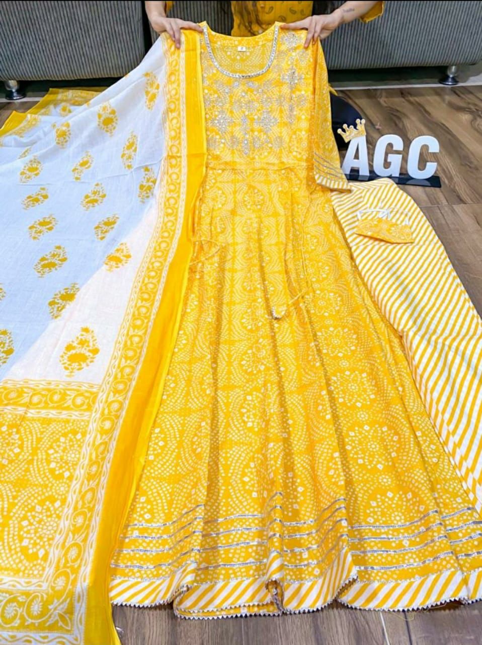 Yellow Anarkali 