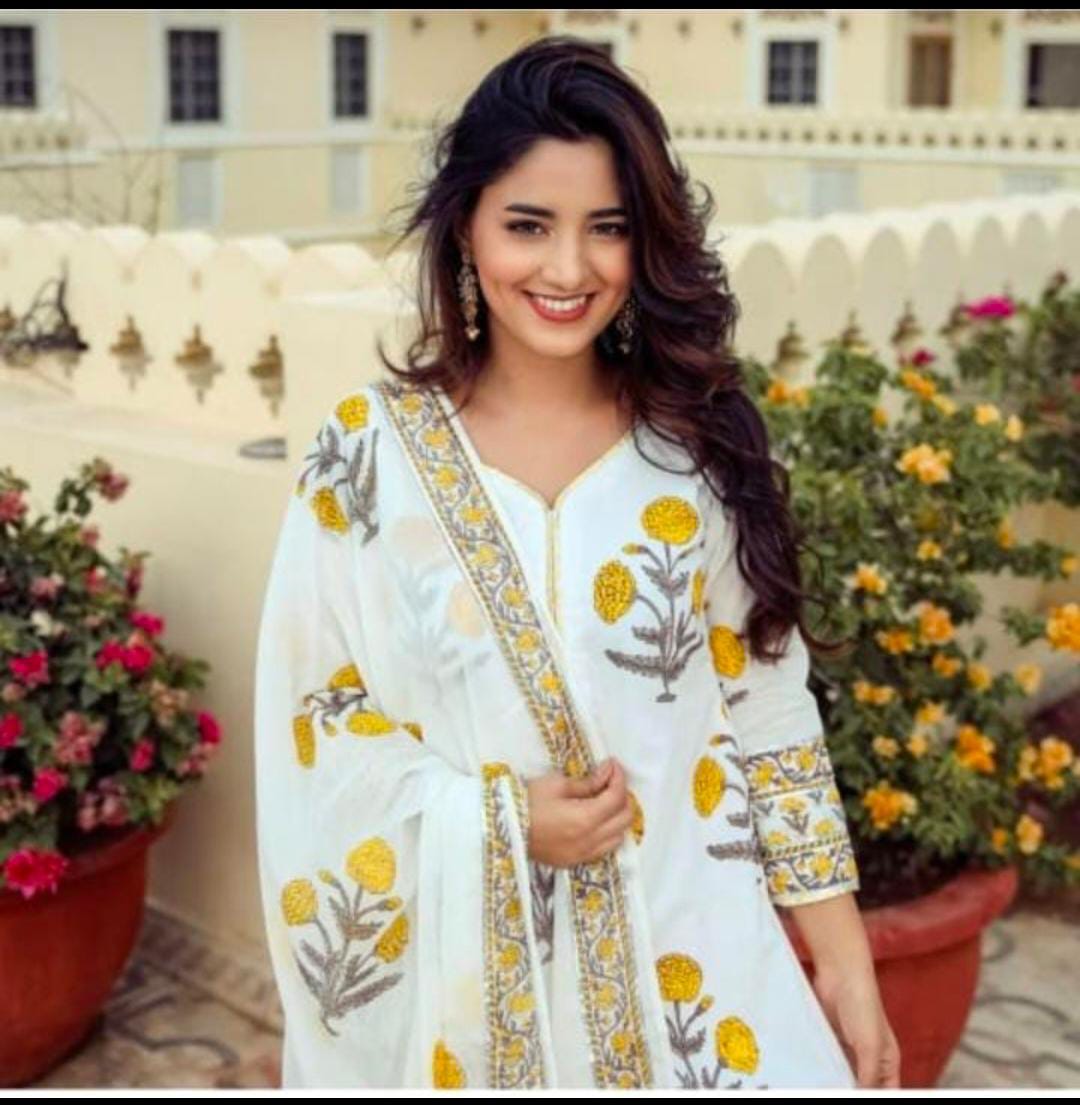 White and Yellow Gharara