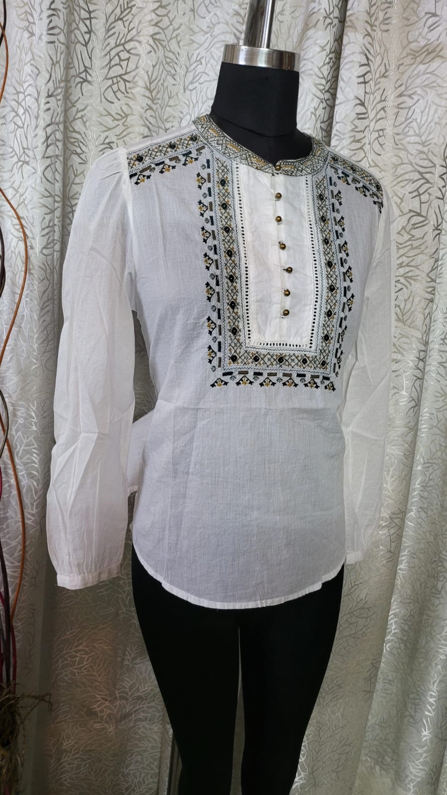 pure cotton emb short kurta 