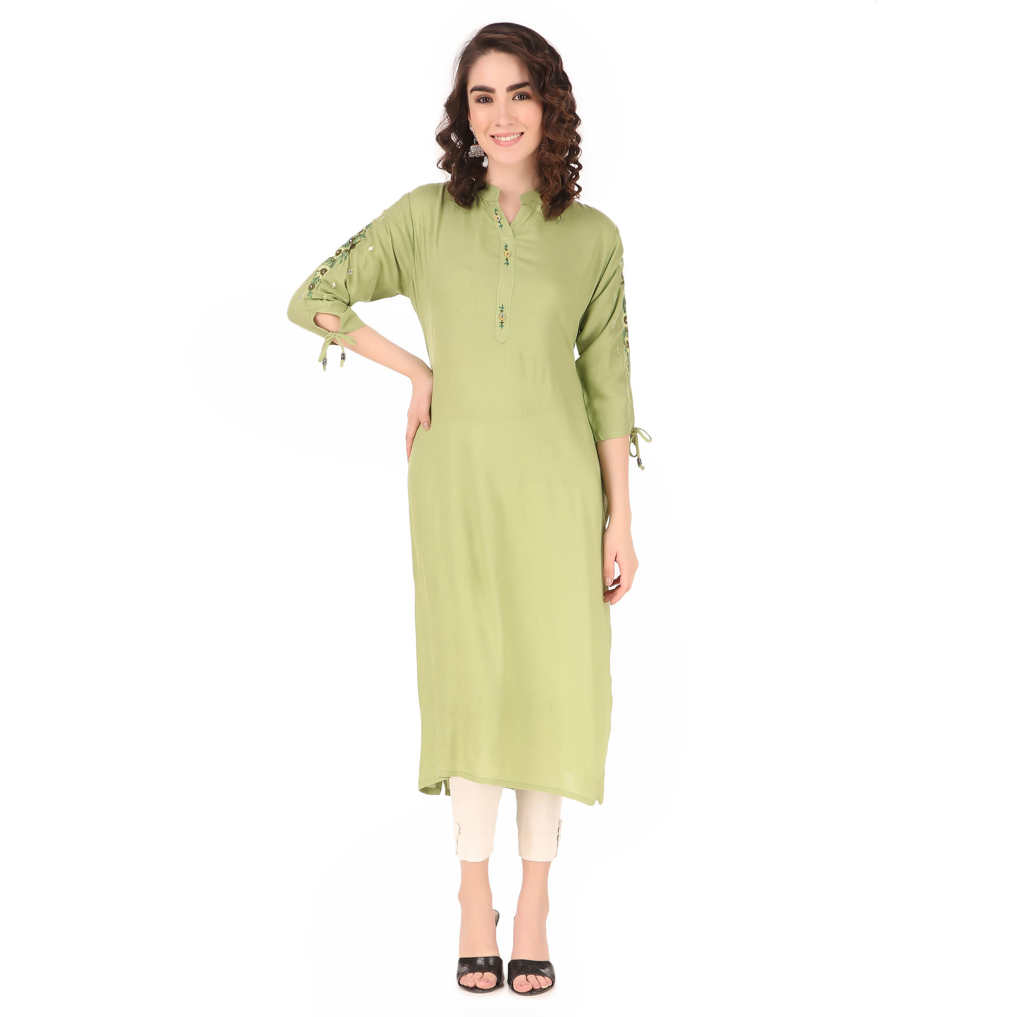 rayon kurti with emb
