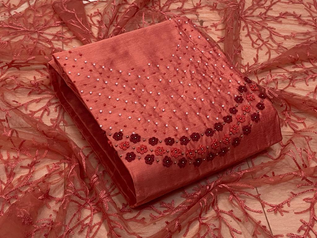 Silk embroidery suit