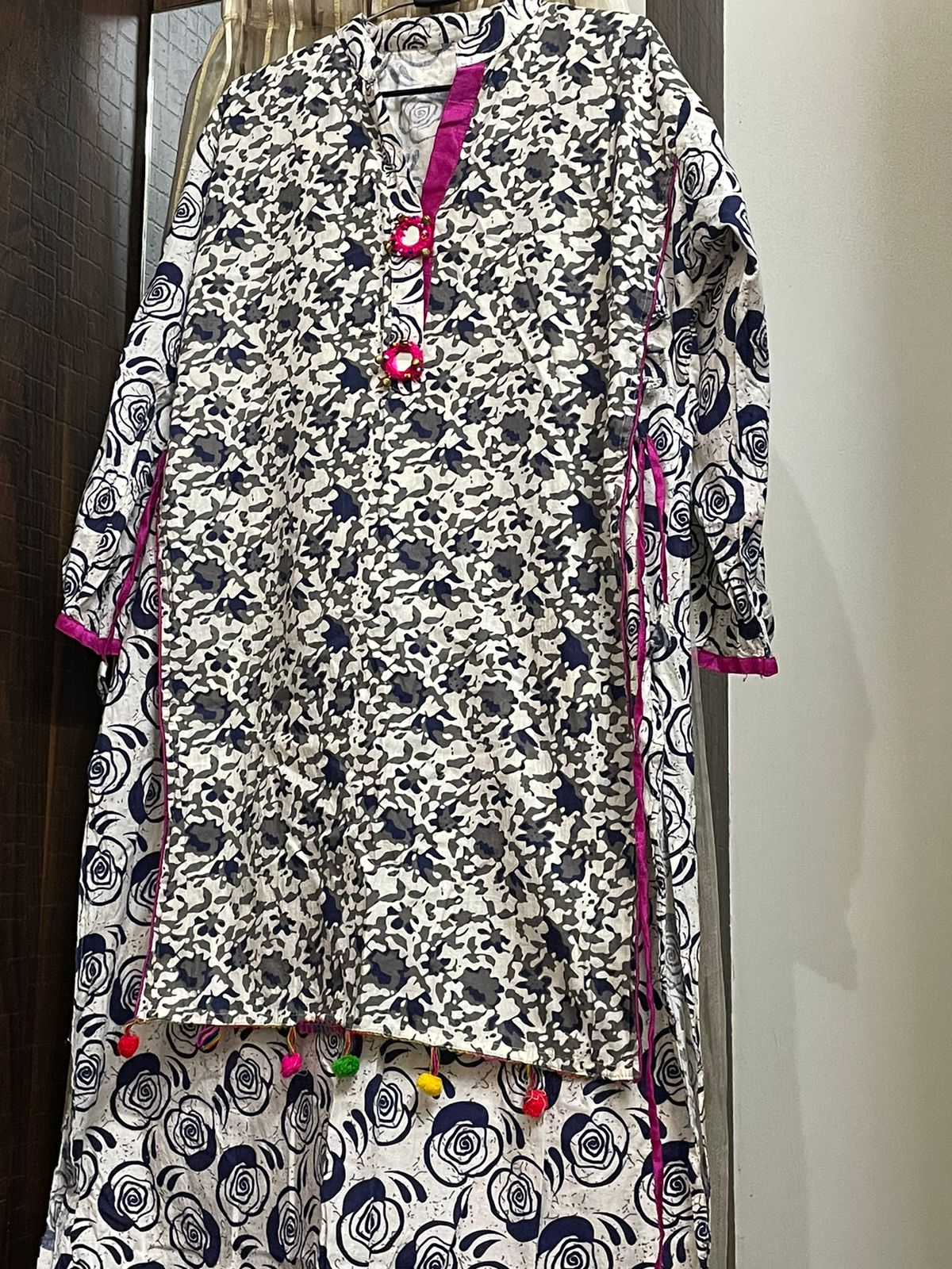 designer long kurti XXL with pom pom