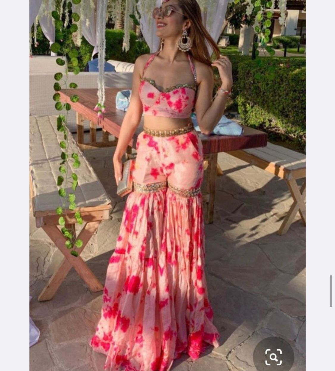 Trendy crop top sharara set