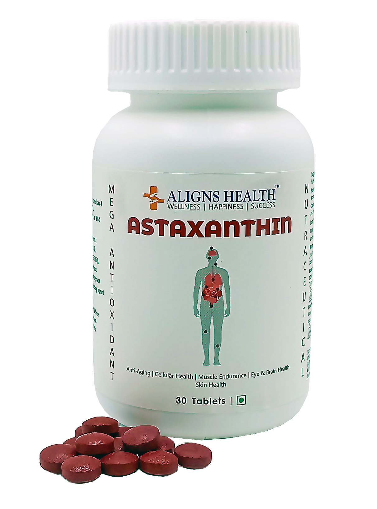 Astaxanthin 4mg | Powerful Antioxidant | (30 Veg Tablets)