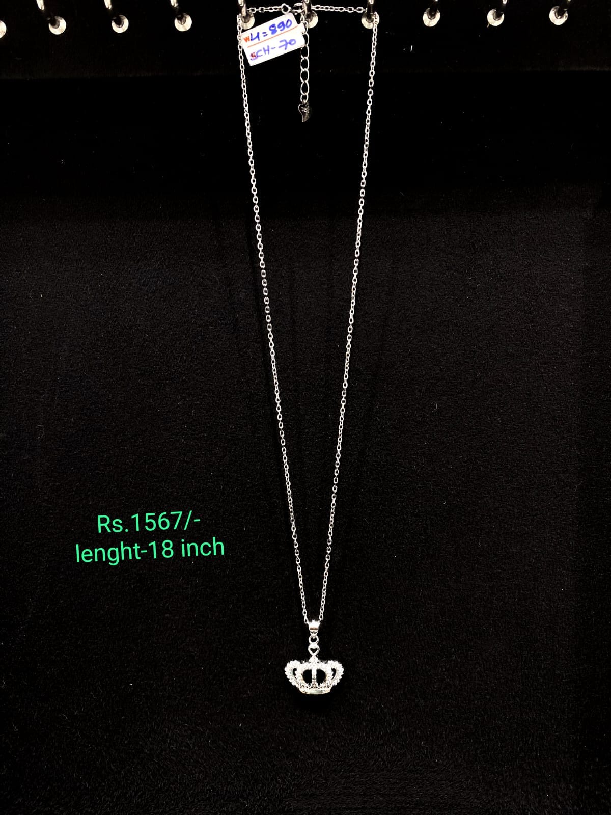 Crown Silver Chain