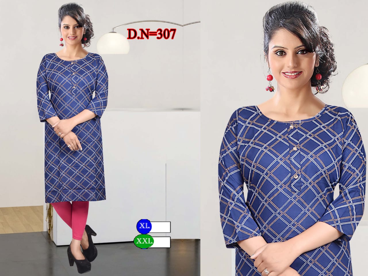 Blue colour kurti 