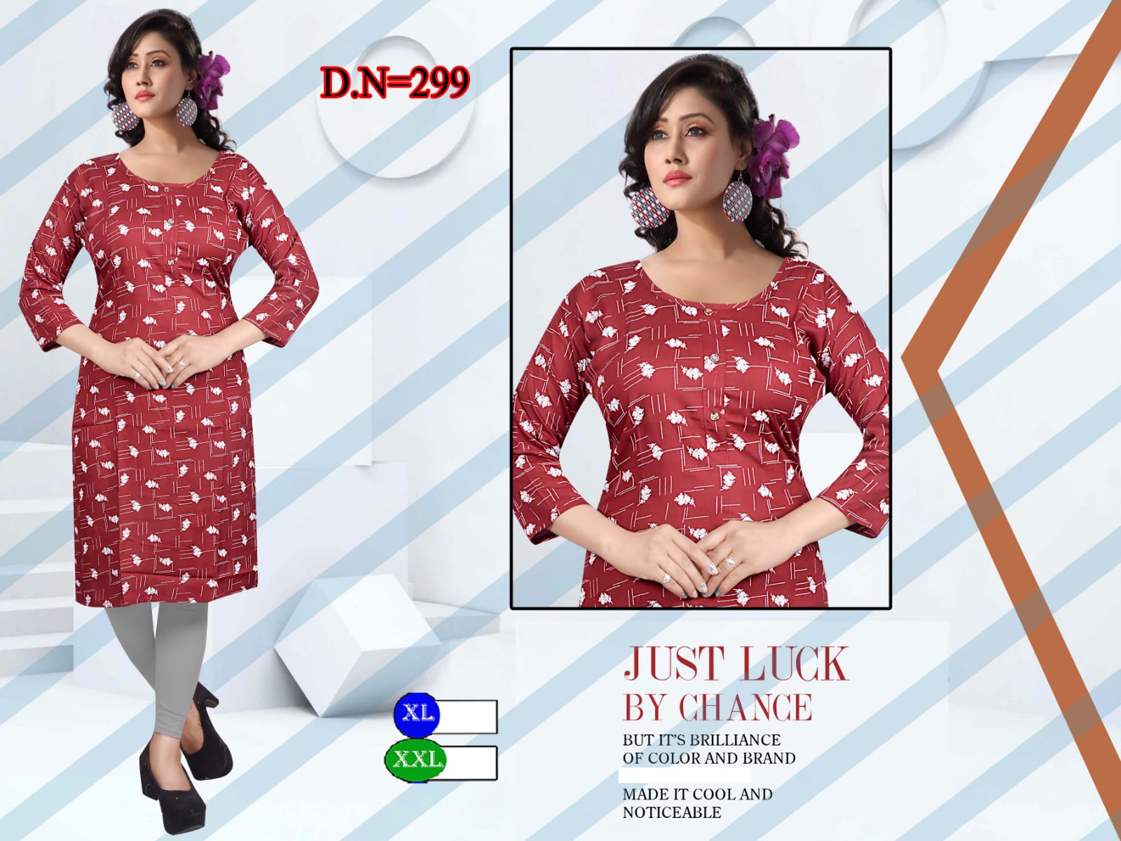 Red colour with white printed dots