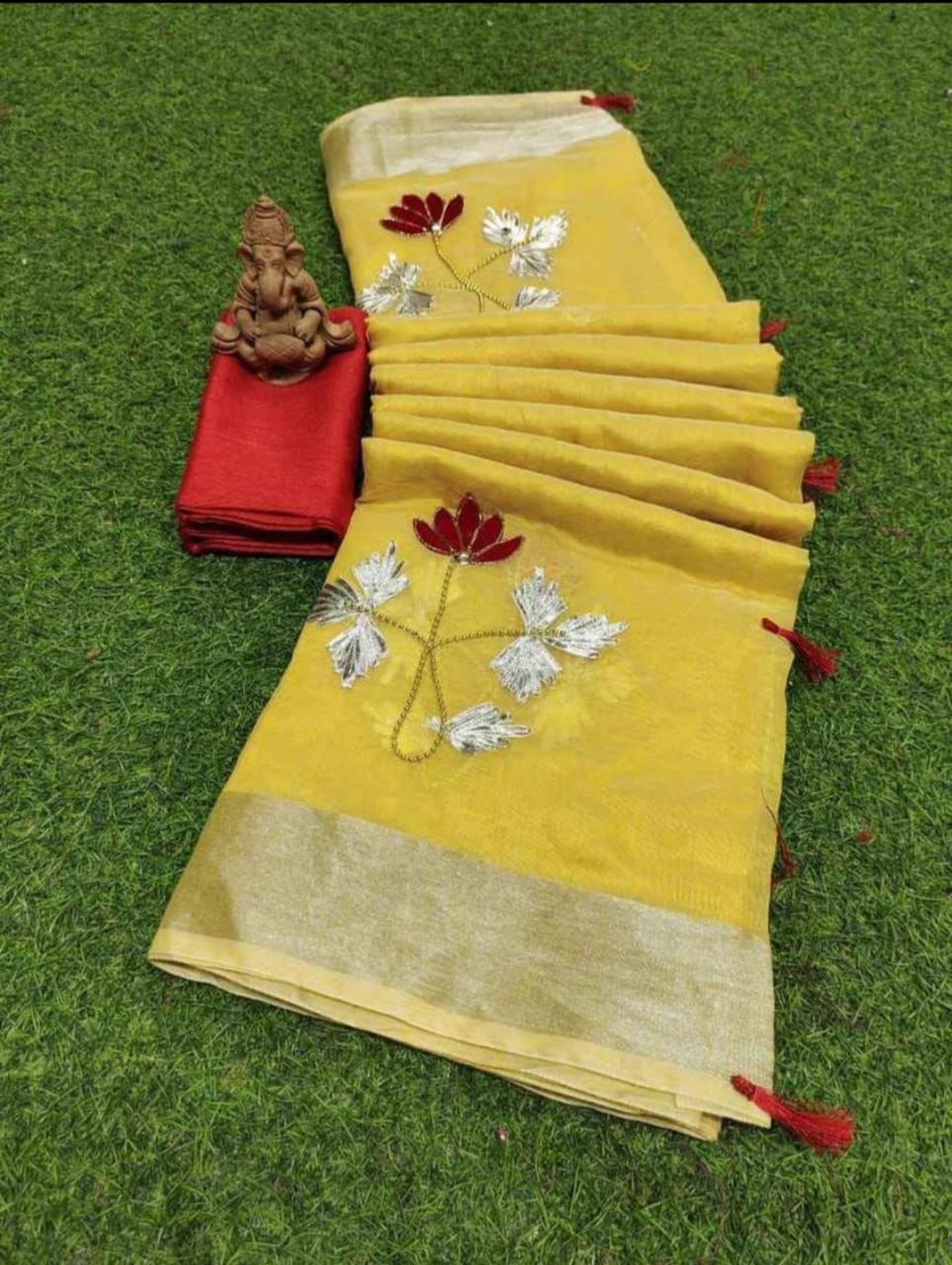 Flower work design Saree