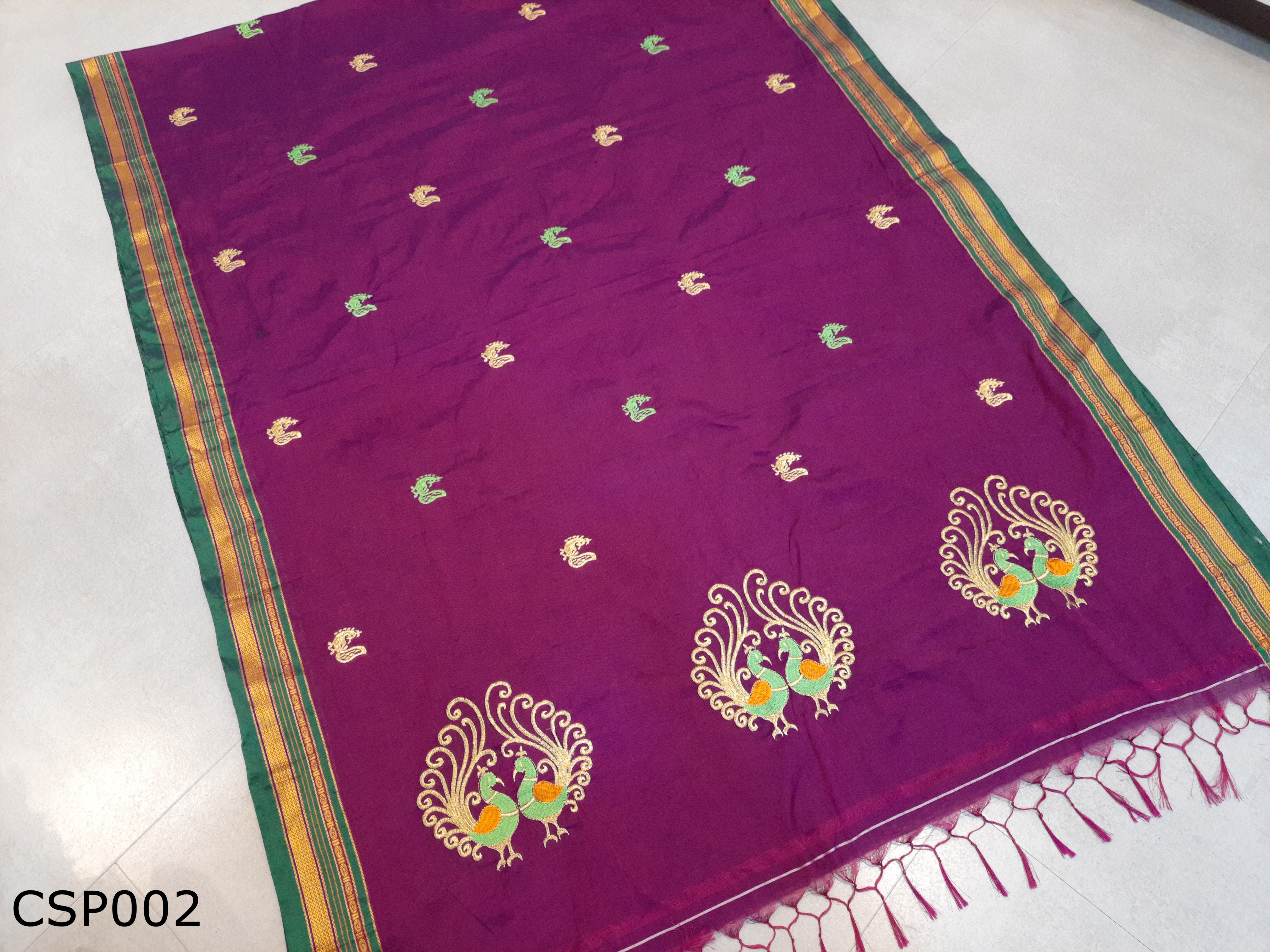 Beautifull More Embroidery On Pallu