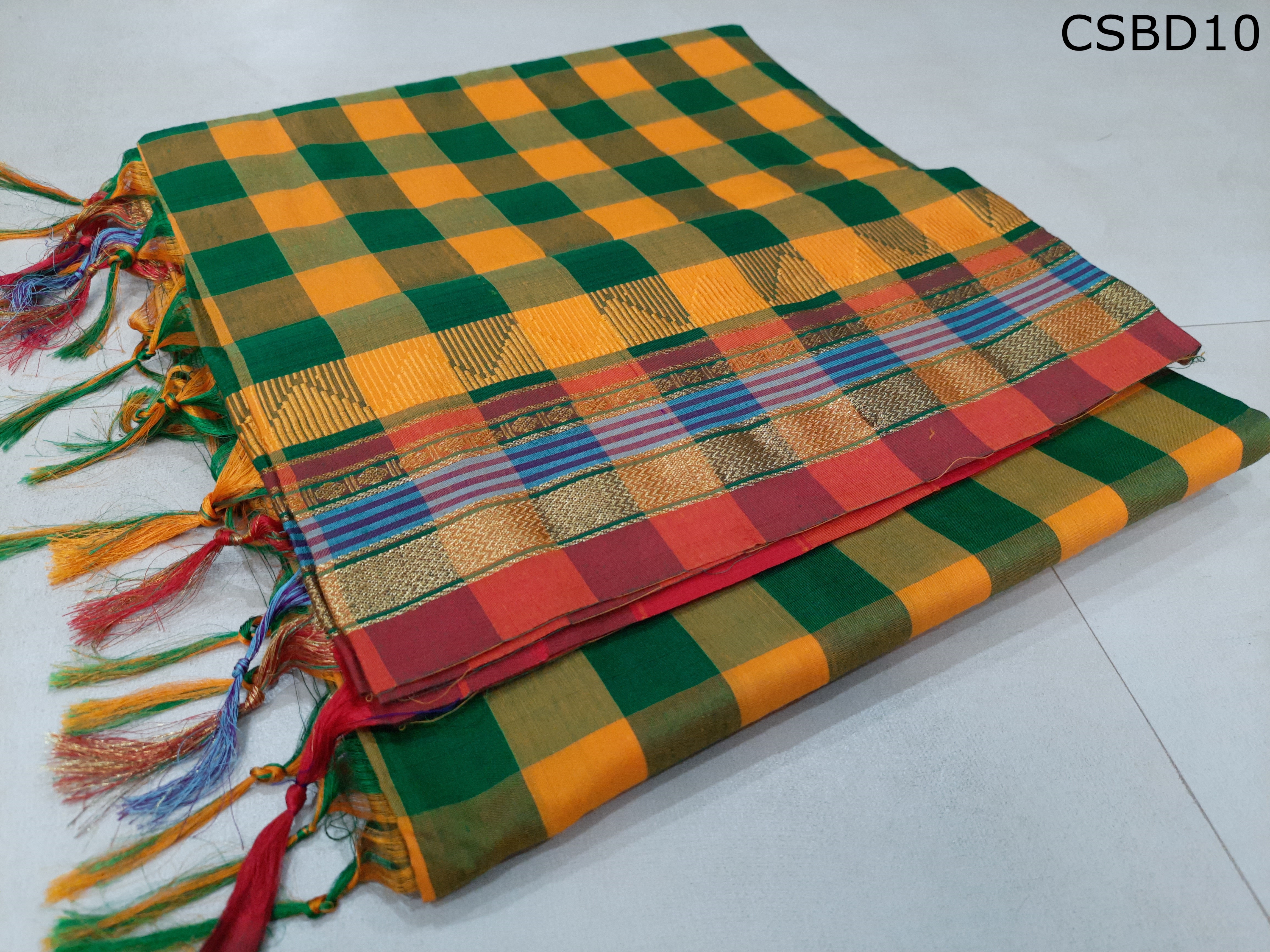 Cotton Silk Big Diamond Checks 