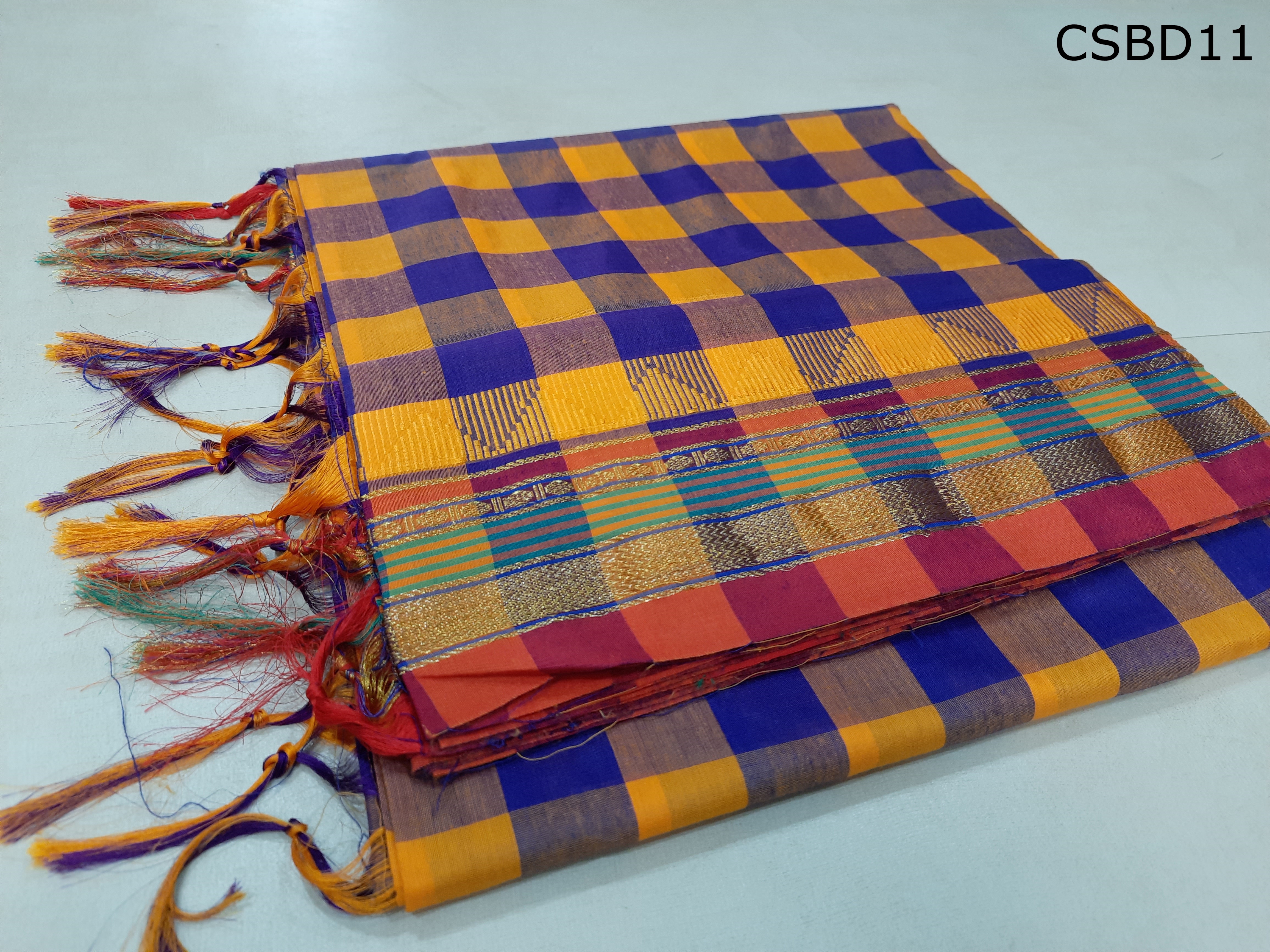 Cotton SIlk Big Diamond Checks