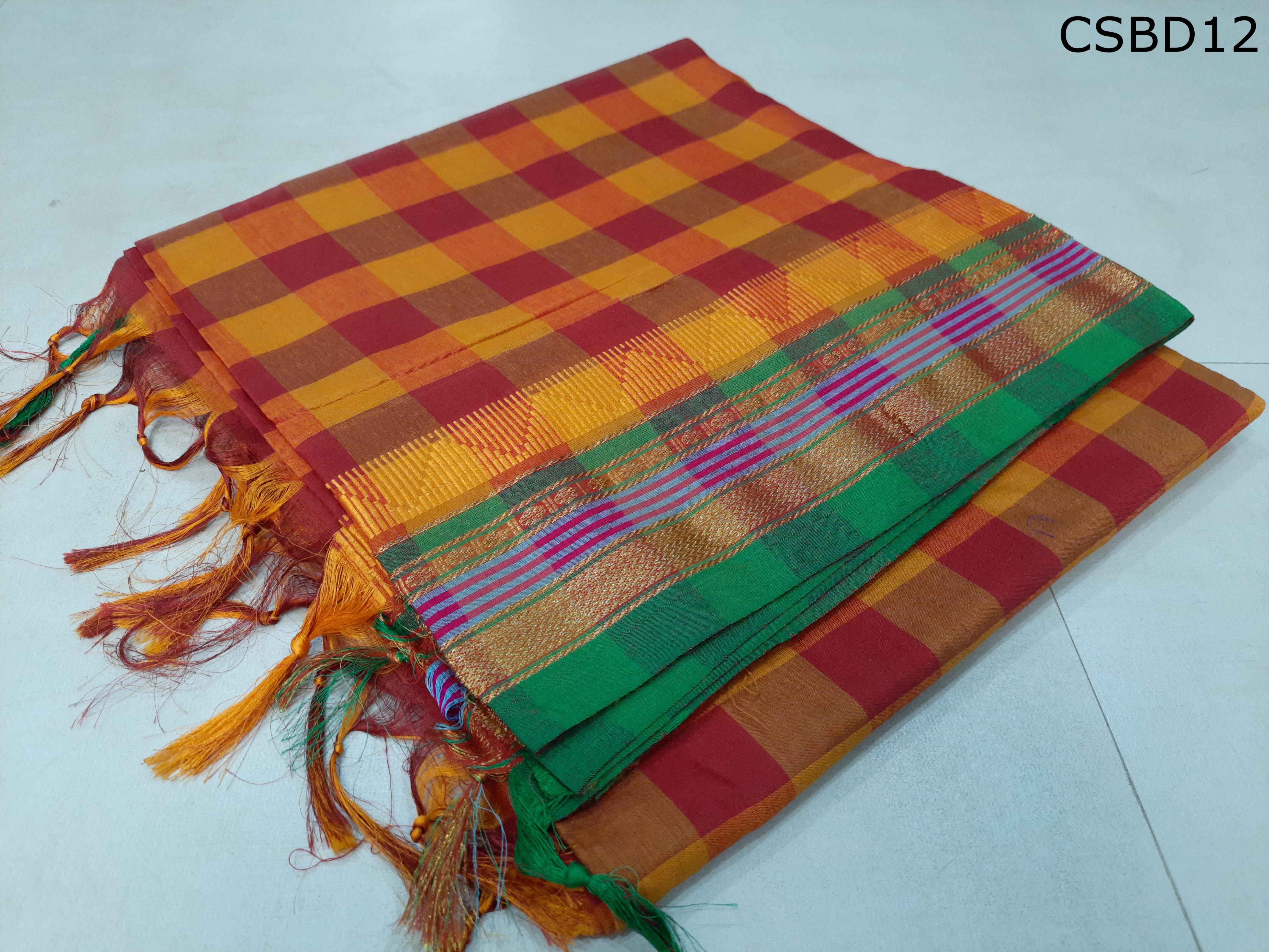 Cotton Silk Big Diamond checks 