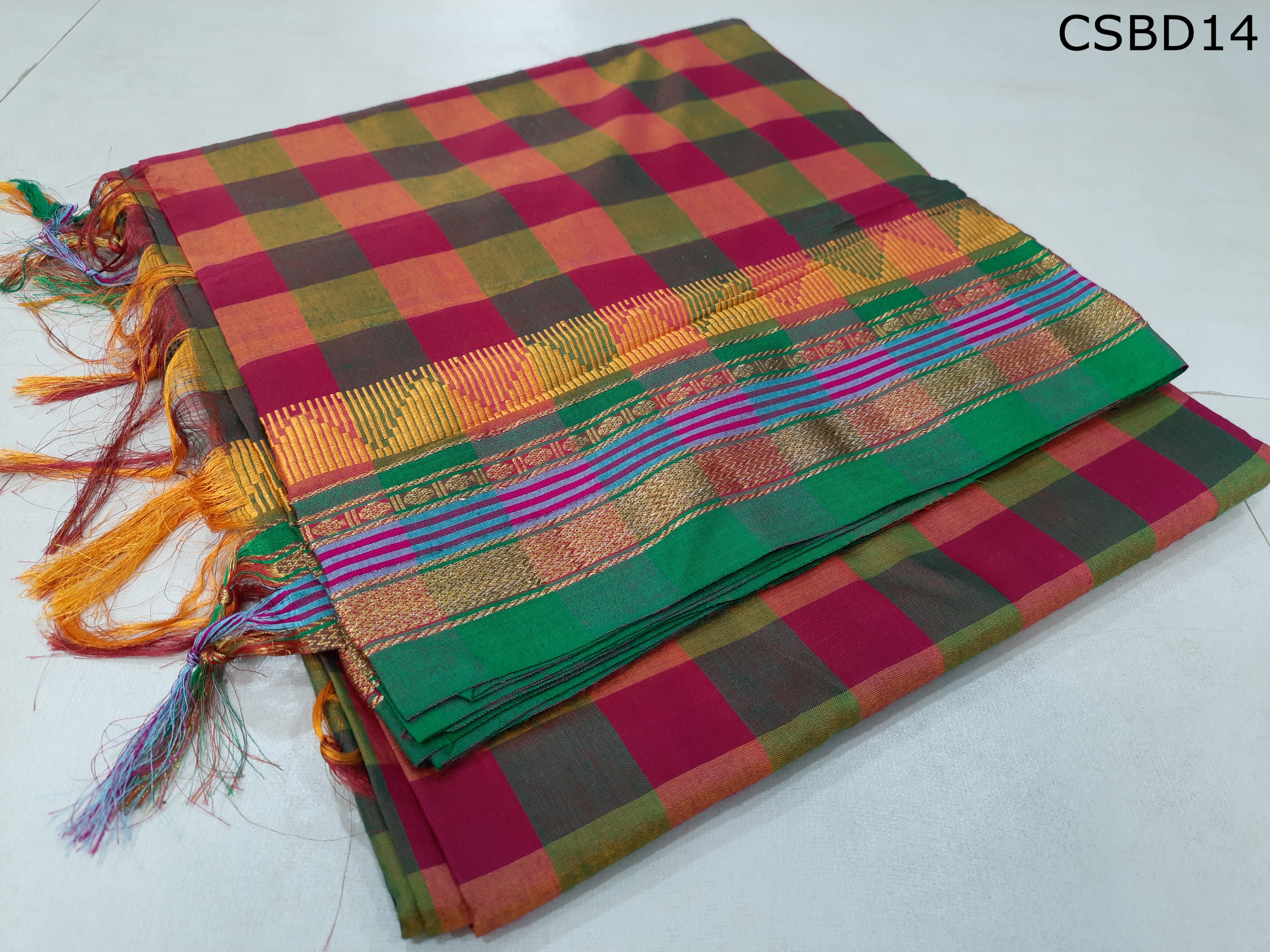 Cotton Silk Big Diamond Checks 