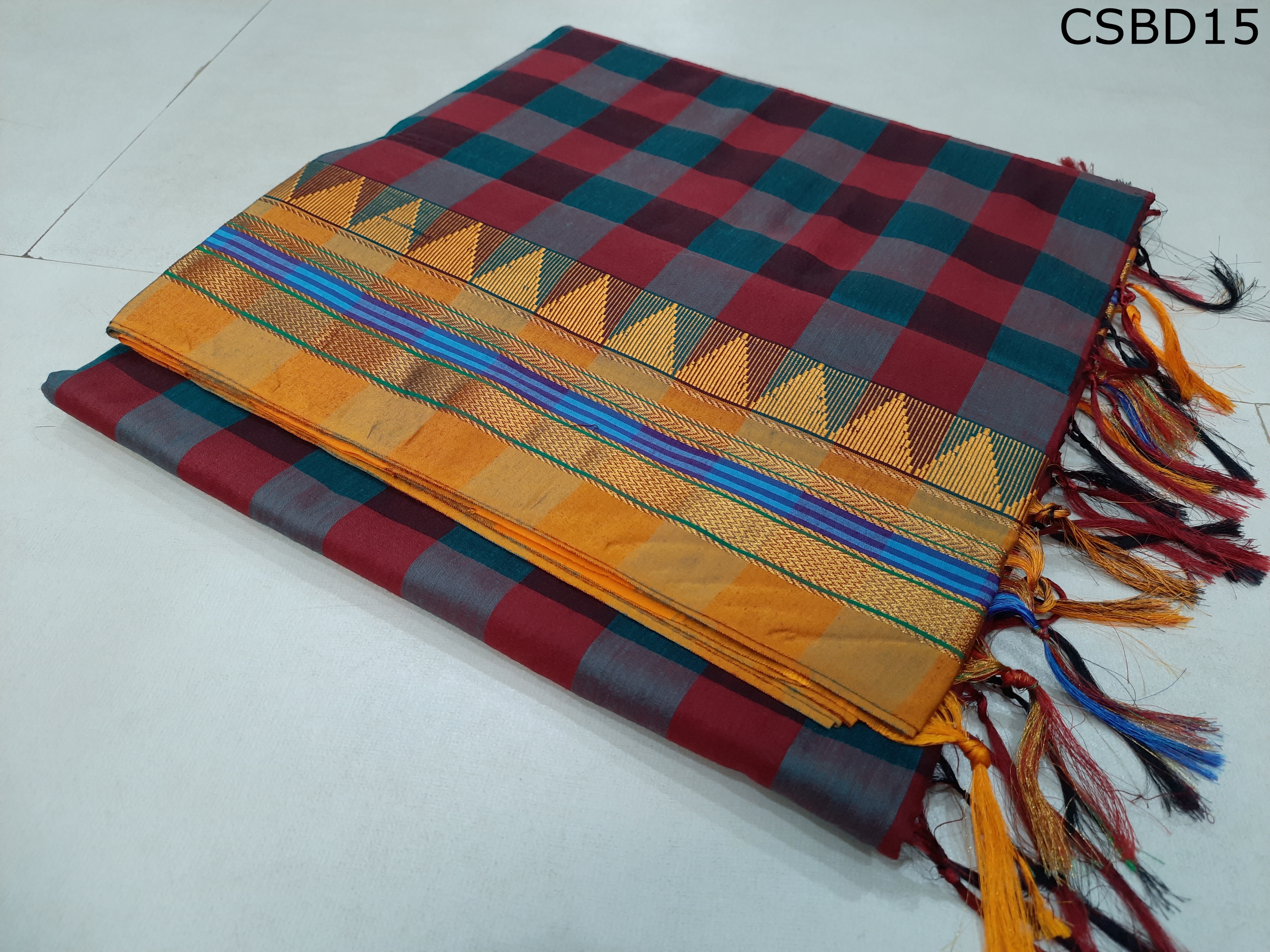 Cotton Silk Big Diamond Checks 